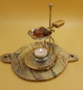 Myrrh Kua resin on a incense burner Commiphora Kua